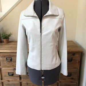 danier white leather jacket